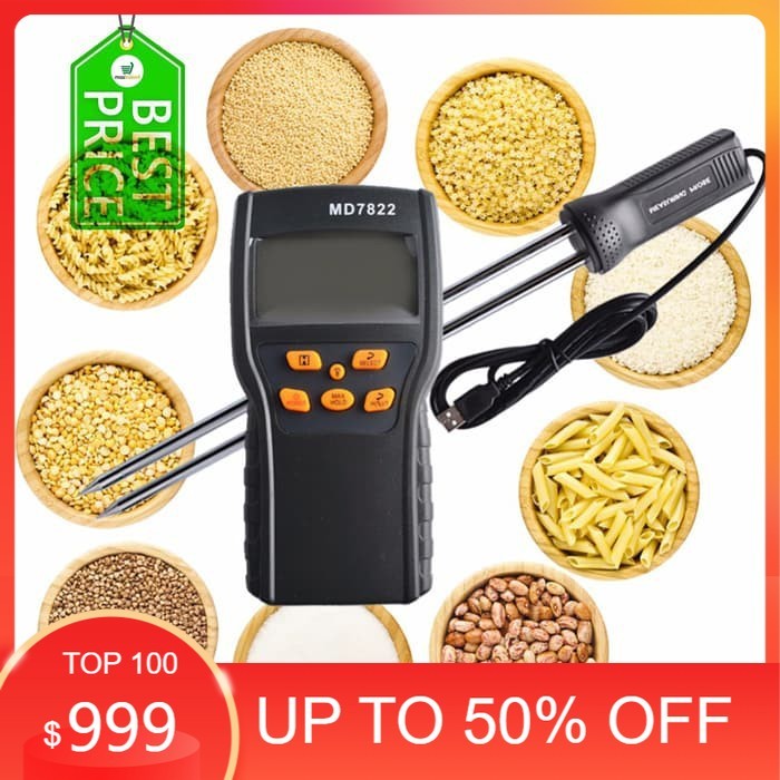 Grain Moisture Meter MD7822 Ukur Kadar Air MD-7822 biji bijian beras gandum jagung kedelai tepung