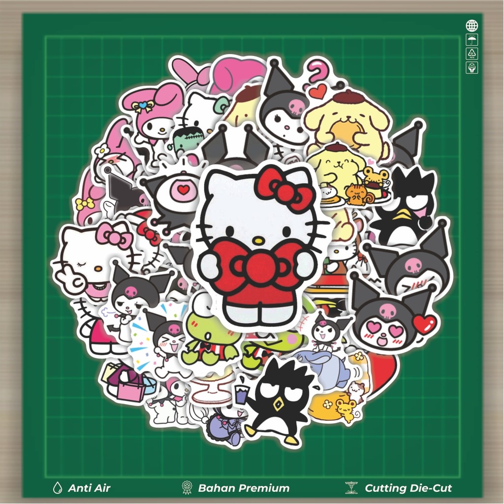 

HOT 50 PCS STIKER Stiker Kartun Sanrio Karakter Stiker Fashion Cars Decal Dingin Kartu Album Custom Vinyl Anti Air- Sticker Aesthetic Buku Journal Koper Casing HP Tablet Laptop Helm Motor Botol Minum