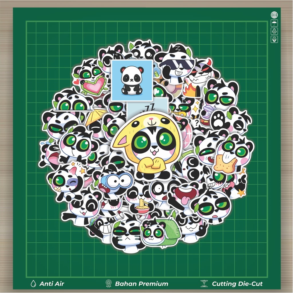 

Stiker Cutting Pack Stiker Hewan Baby Panda Kawai Isi 100Pcs Series Aesthetic Lucu Keren Untuk Koper Bahan Vynil
