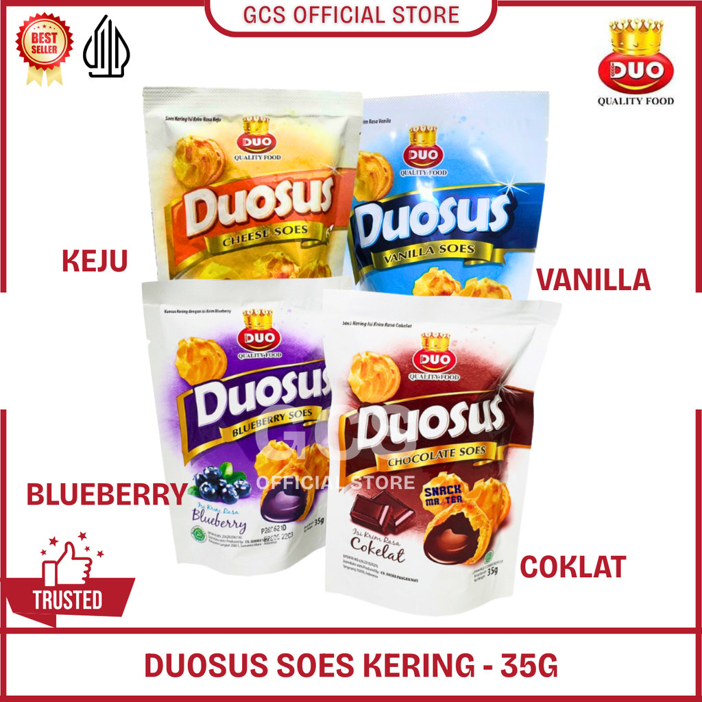 

Duosus Soes Kering Coklat Cokelat Blueberry Cheese Vanilla 35gr