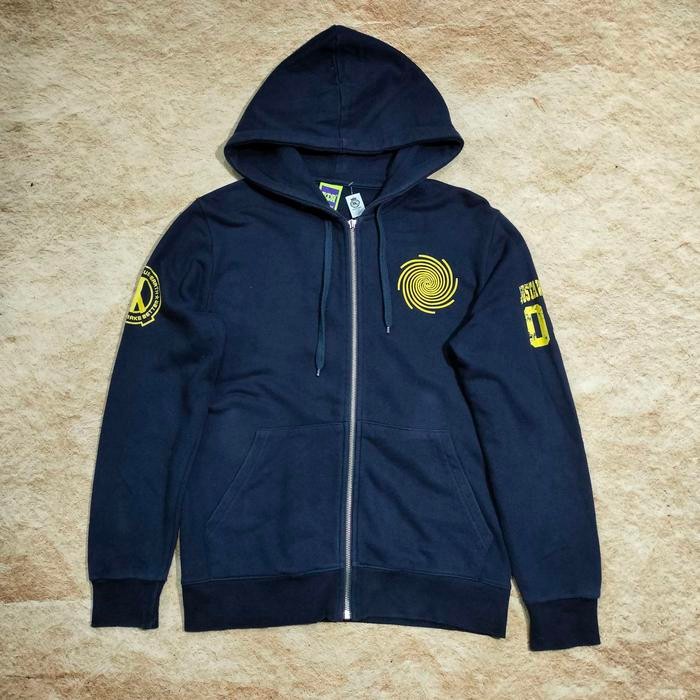 zip hoodie navy 3QR baby tery jemper murah bagus casual size M fit L