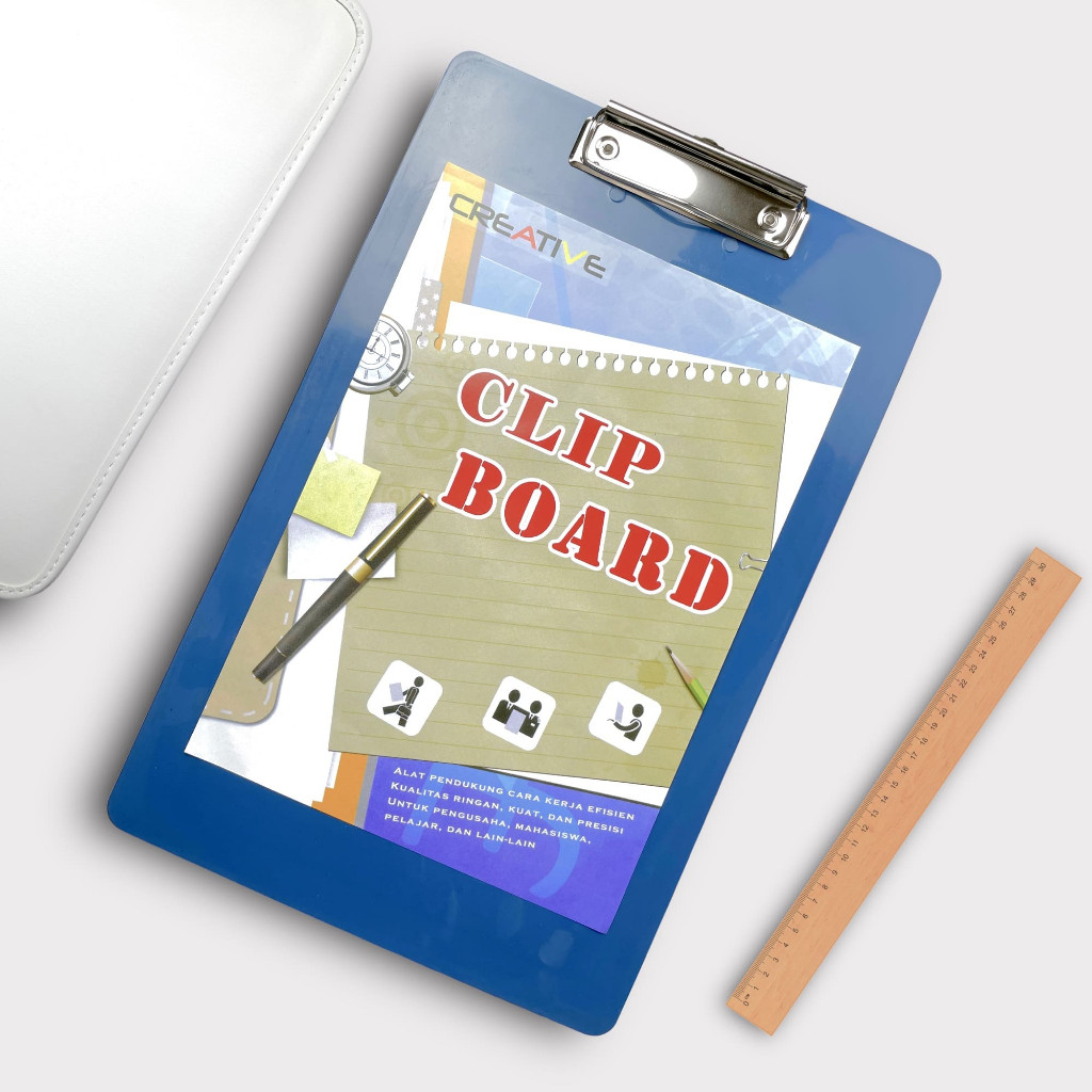 

TOPLA Clipboard F4 Folio | Alas Papan Ujian & Catatan Berdiri dengan Klip Kuat | Warna Doff Stylish