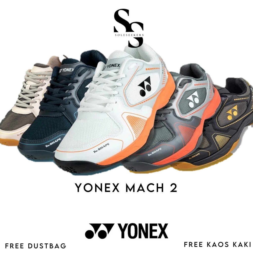 Sepatu Badminton Yonex Mach 2 Original Sepatu Olahraga Bulutangkis Pria Wanita Anak Junior