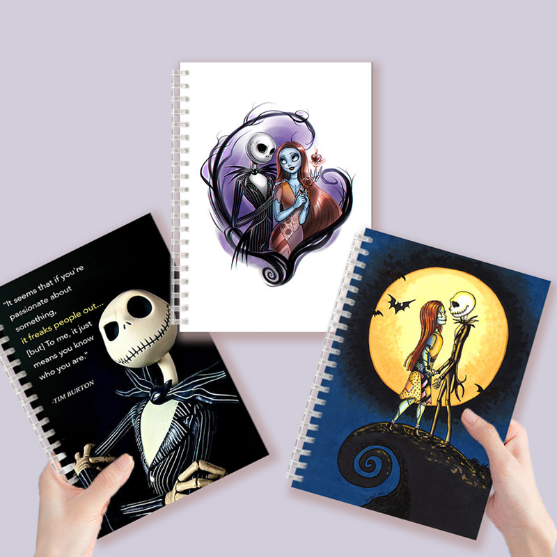 

Chilling Nightmare Before Quotes Notebook Spiral Note Book Halloween Theme Jack Skelington Sally Poster Cover Cosplay