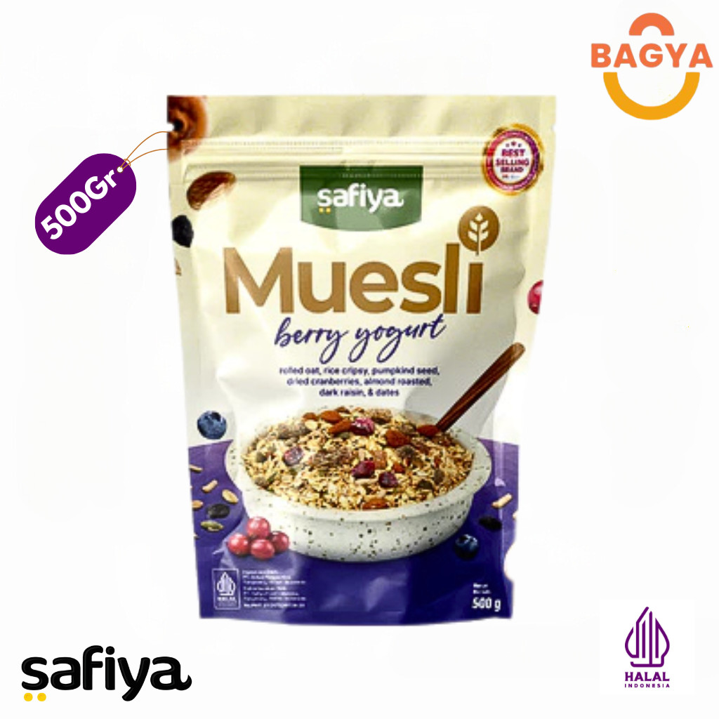 

Safiya Muesli Berry Yogurt 500 Gram Sereal Oatmeal With Almond Premium Tinggi Serat Diet