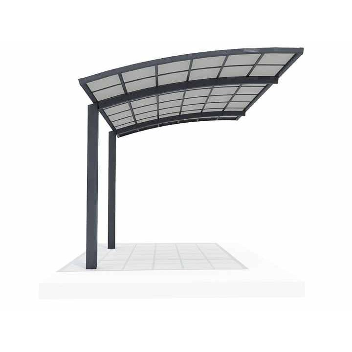 Aluminum carport parking shed metal car canopy with polycarbonate arched roof