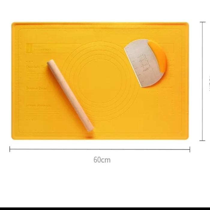 

Silmat Silicone Baking Mat 1set 3 piece Alas Adonan Kue Silikon 40x60 - Kuning, 40 X 60 Cm