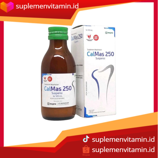 CalMas 250 Suspensi 120 ml dapat membantu meningkatkan kesehatan tulang dan mencegah osteoporosis.