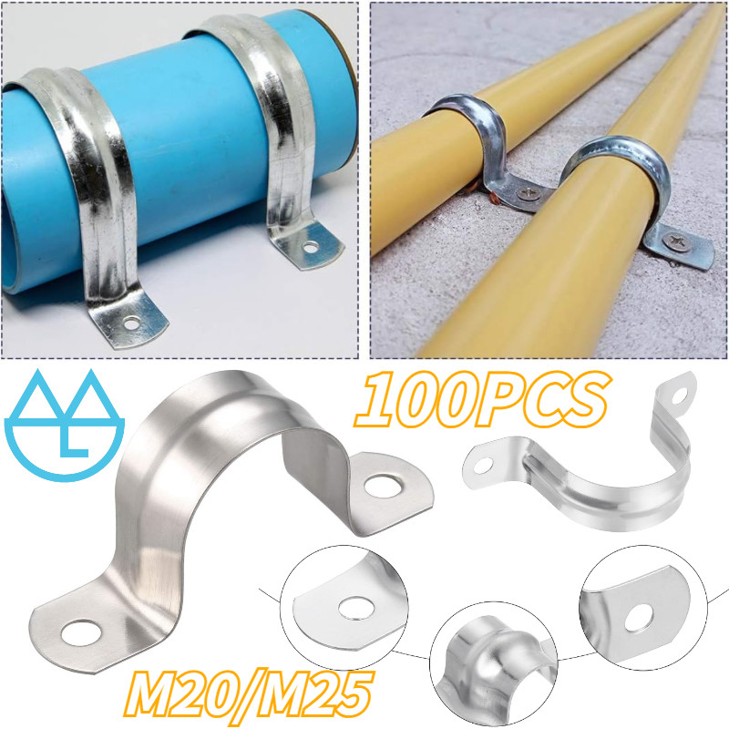 M20/25 100PCS Klem Pipa Paralon/klem Omega/paralon/klem Pipa Besi /klem Paralon /Clamp Pipa Listrik