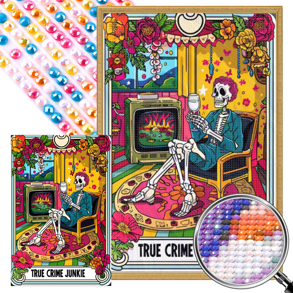 

5D DIY Full Round Drill Partial AB Diamond Painting Skeleton Kit Art 45x65cm