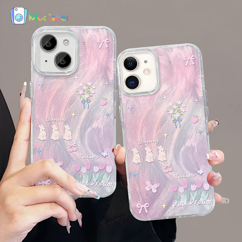Casing Ponsel Three Rabbits Camlet  Cocok untuk iPhone 13 11  Casing Ponsel Mewah-MH