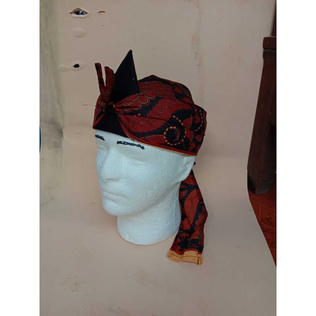 BLANGKON BATIK COKLAT - IKAT SUNDA - UDENG - TOTOPANG MOTIF BATIK COKLAT bisa cod