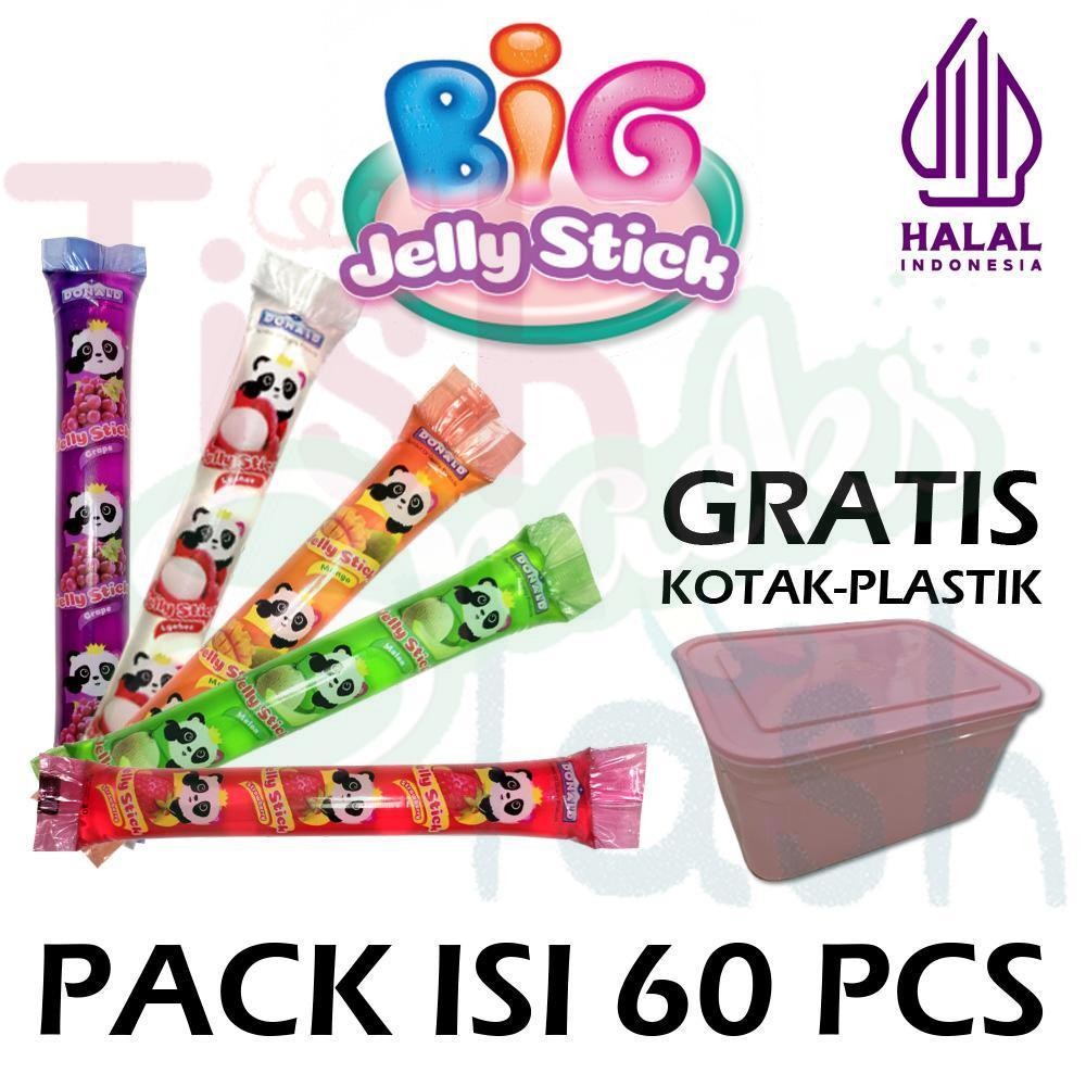 

Donald Jelly Big Stick 60 pcs | Anggur Leci Mangga Melon Stroberi Food Jeli Puding Pudding