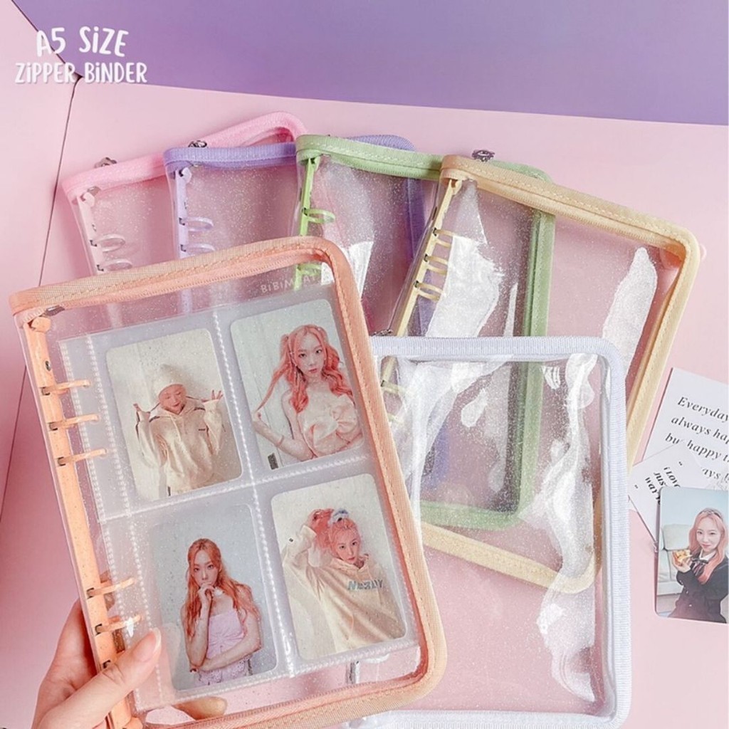 

DIY BINDER NOTEBOOK PVC STRAP Koleksi album idola warna aesthetic 6 Ring Jurnal Album Photocard