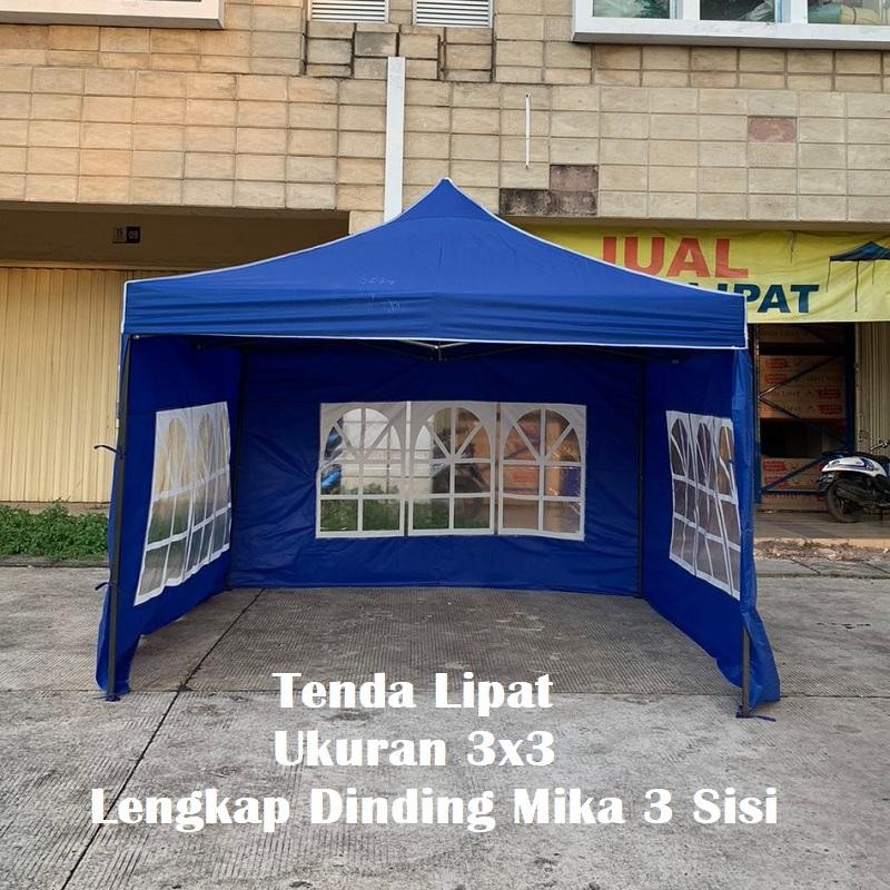 Tenda Lipat 3x3 Lengkap Dinding Mika Motif Jendela