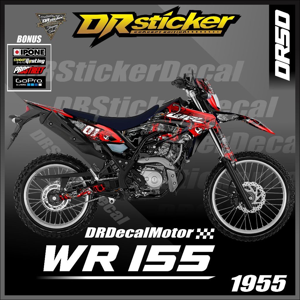 Decal wr155r decal wr155 decal wr 155 ganteng keren style Stiker Yamaha WR 155 Dekal Variasi Sticker
