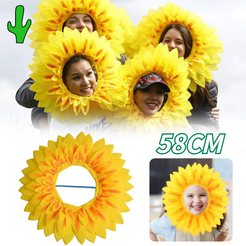58CM Bando Matahari Bando Bunga Matahari Anak Dewasa Kostum Bunga Matahari Sun Flower Bando