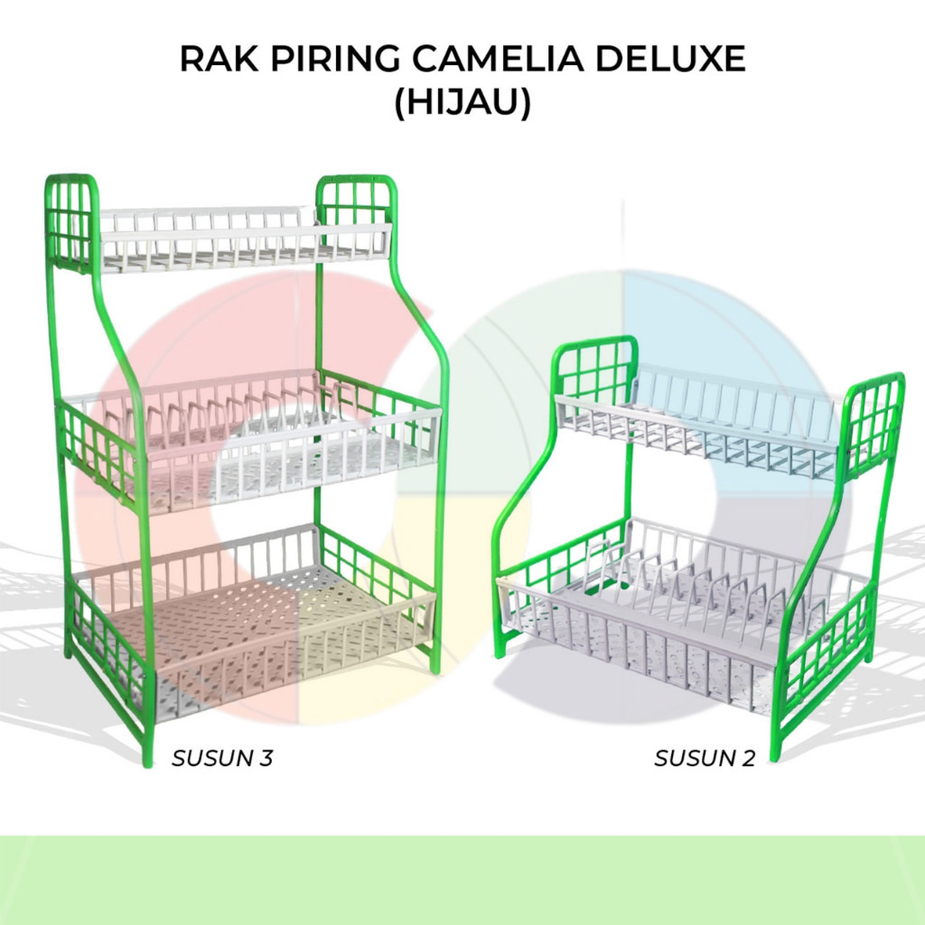 Rak Piring Plastik Susun 3 Warna Cantik Deluxe - Rak Dapur Serbaguna / Rak Wastafel / Rak Termurah
