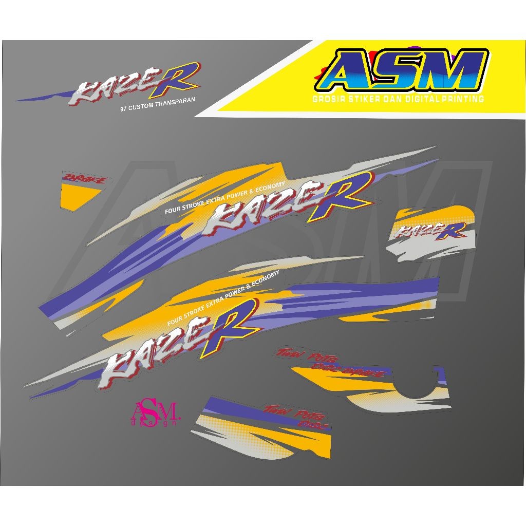 STRIPING STIKER KAWASAKI KAZE R 97 CUSTOM TRANSPARANT