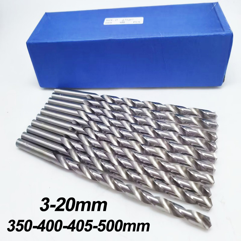 

3-20mm Lengthen Drill Bit 350/400/450/500mm Extra-long Metal Wood Plastic HSS High Speed Steel Straight Shank Twist Drill Bit