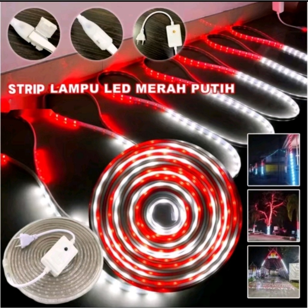 Lampu Led Strip Selang RGB 2835 3528 SMD Rope Light 10 Meter Merah Putih led strip rgb