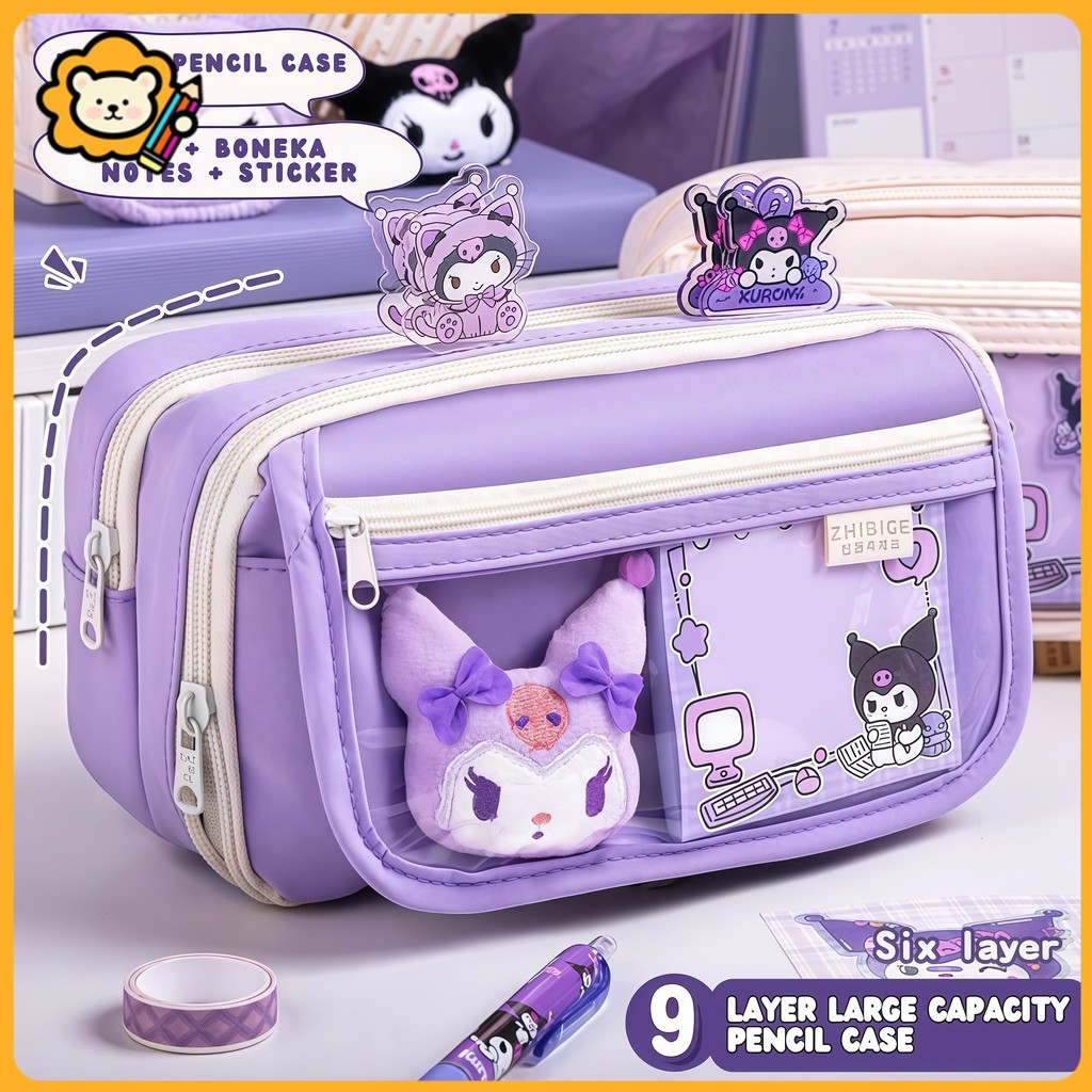 

Kotak Pensil Kuromi Ungu Sembilan Lapis Kotak Pensil Bernilai Pensil Transparan Berkapasitas Besar