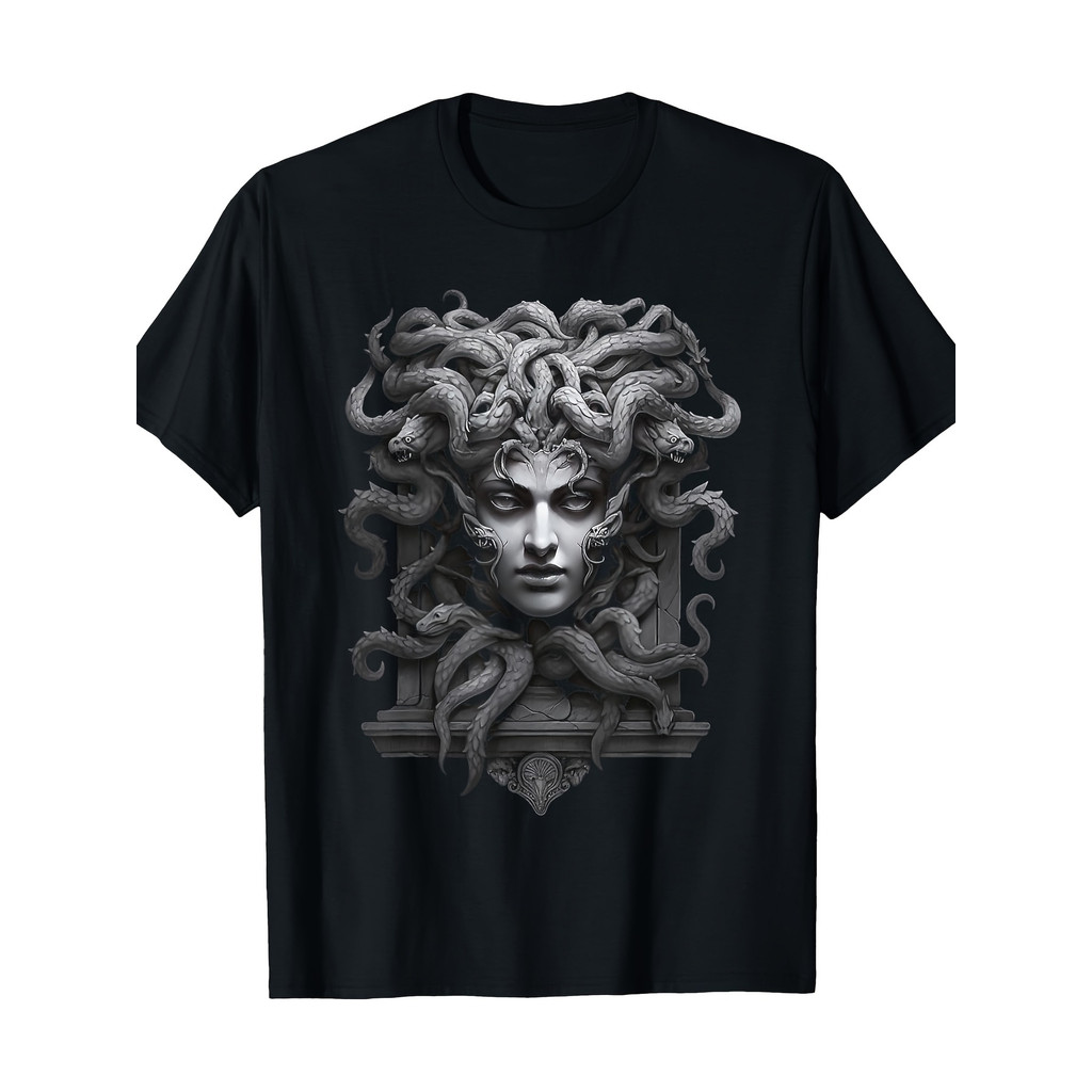 Kaos T-shirt Pria Medusa Mitologi Yunani | Ukuran S-3XL