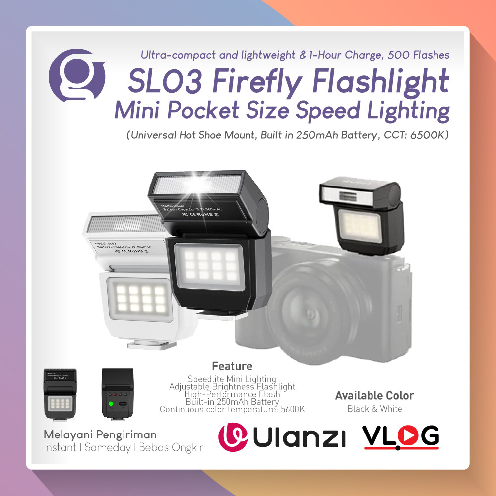 ULANZI SL03 Spark Lite Portable Flash Light 6500K for Universal Camera Sony Canon Fujifilm Nikon dll