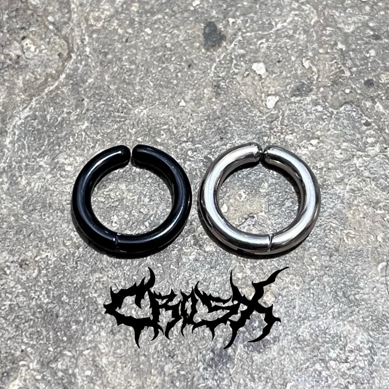 TKO EARRINGS / 1PCS ANTING JEPIT SILVER EARRINGS ANTING SILVER ANTING HITAM ANTING NON TINDIK FAKE P