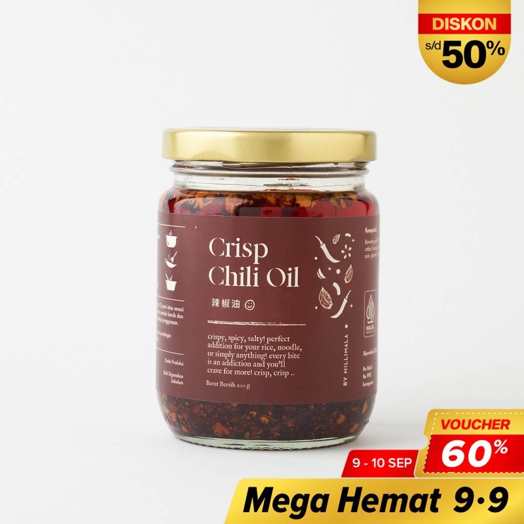 

Millimala - Crisp Chili Oil - Crispy and Crunchy Chilli Oil Minyak Cabai dengan Bawang