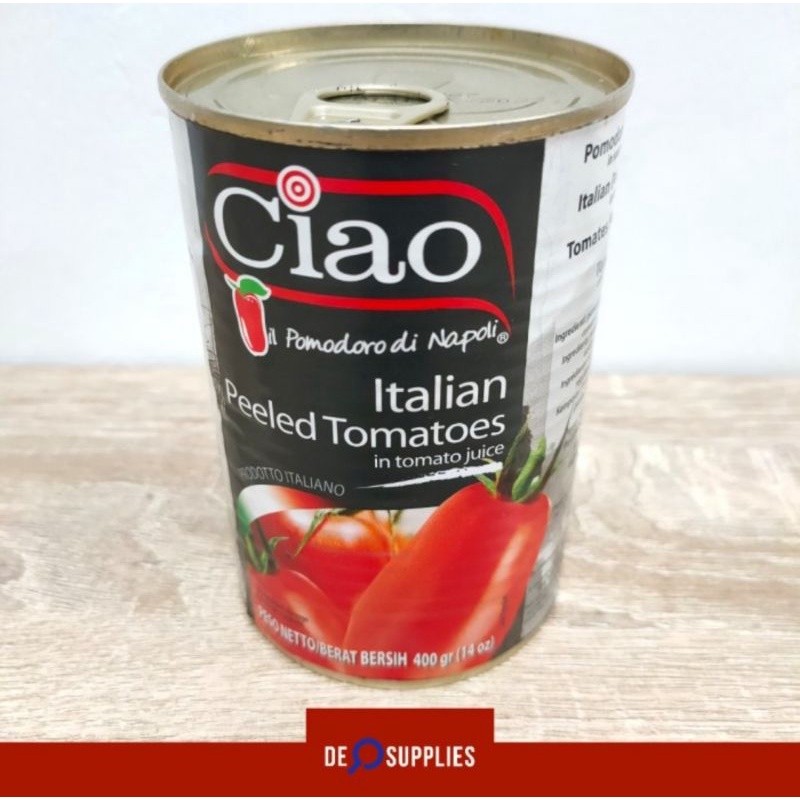 

Ciao Italian Peeled Tomato Premium 400gr - Tomat Kupas Chopped Tomato