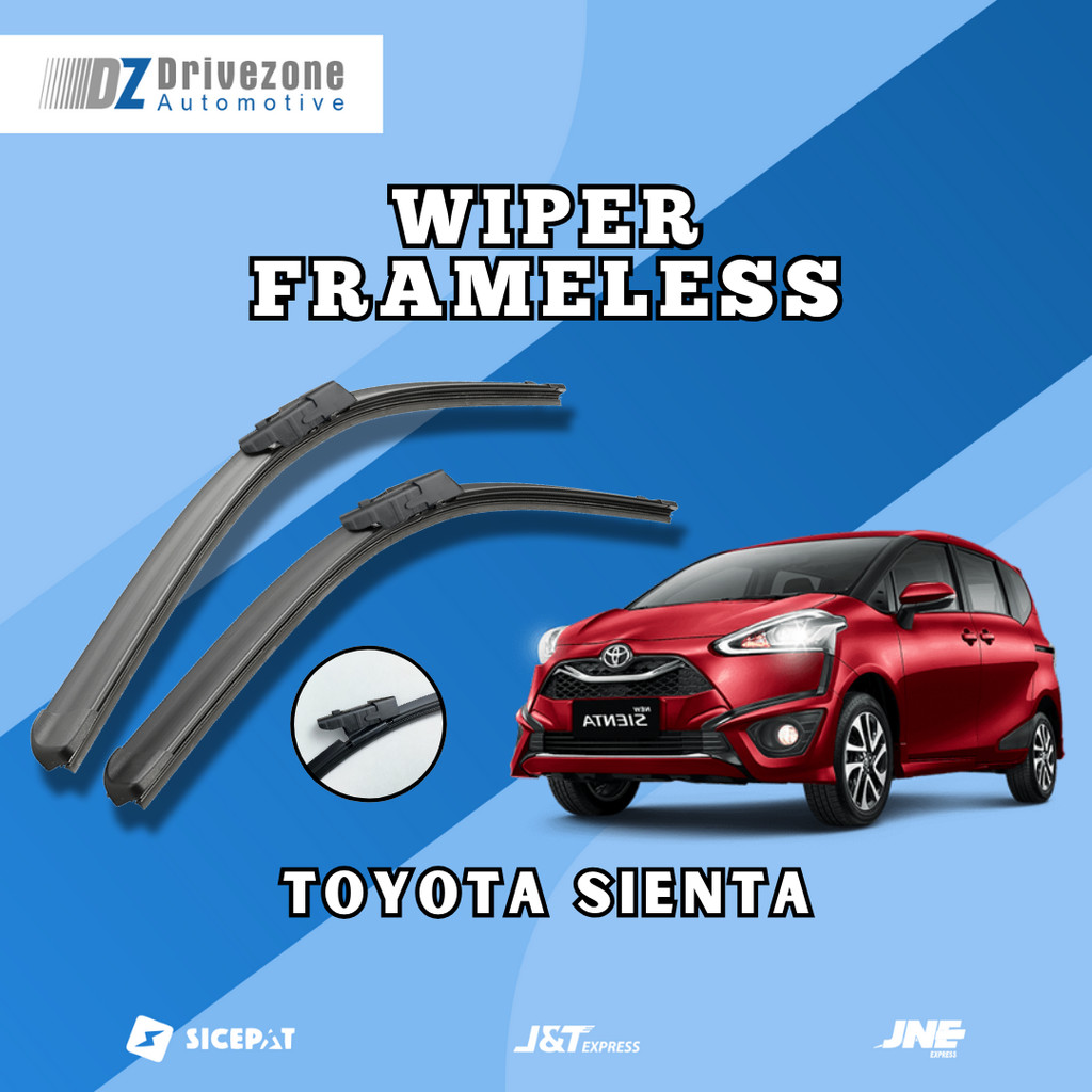 Wiper Depan Kaca Mobil Toyota Sienta Frameless Soft Blade 1 SET 2PCS Kiri & Kanan W101