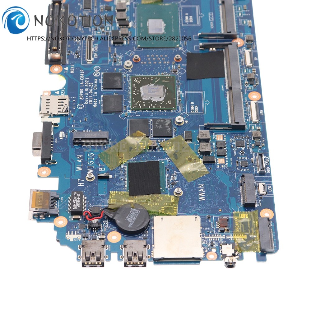 ADP90 LA-C841P CN-0K07X6 0772CG 0G5FN9 0GPDT3 for DELL Precision 15 3510 Laptop Motherboard With I5/