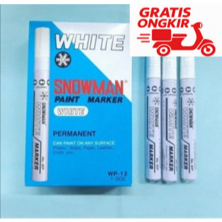 

spidol paint marker snowman permanent / spidol putih medium tip original
