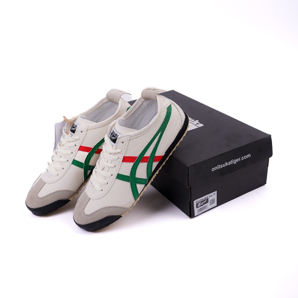 Sepatu Sneakers Wanita Size 36-40 OnitsukaTiger Mexico Cream Hitam Biru Hijau Abu
