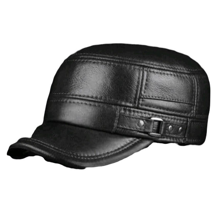 TOPI PRIA MODEL KOMANDO KULIT ASLI/TOPI KULIT PREMIUM