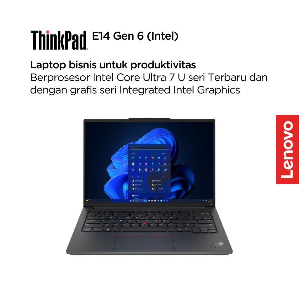 Lenovo ThinkPad E14 Gen 6 5BID Intel Core Ultra 7 155U Win11 Pro 16GB 1TB SSD 14" WUXGA IPS 60Hz 45%