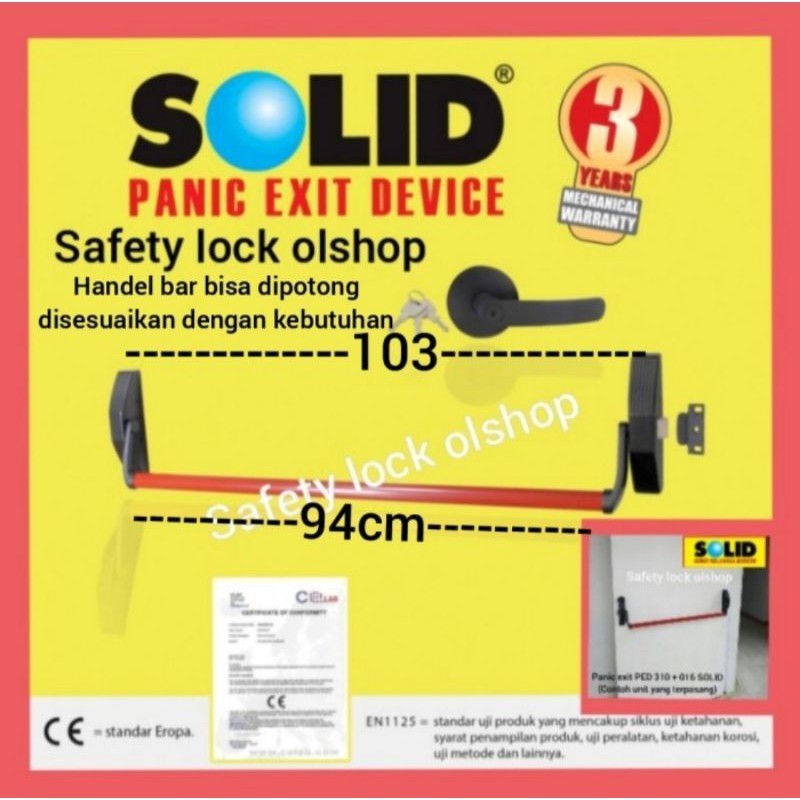 Panic exit panic bar PED 310 + 016 SOLID