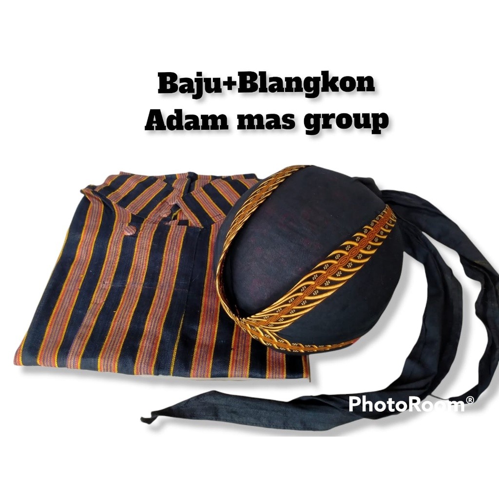 DISKON Baju Surjan Lurik Pria Dan Blangkon jogja/Baju Jawa Pria/Baju Lurik pria dewasa/Blangkon jogj
