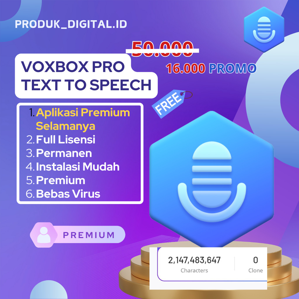 TEXT TO SPEECH PREMIUM SEMUA BAHASA - VOXBOX