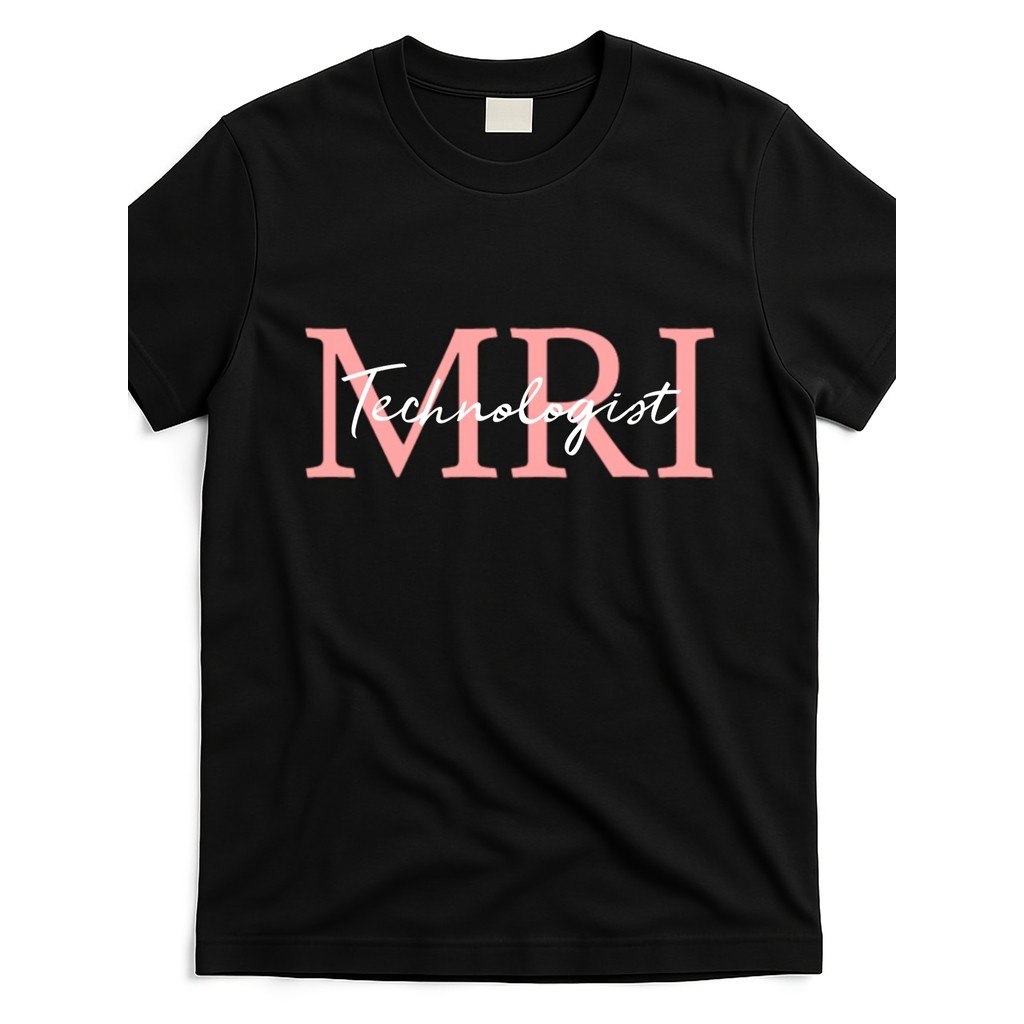 Kaos Pria Teknisi Radiologi MRI X-Ray Hitam Pink Motif Vintage Katun Adem Lengan Pendek