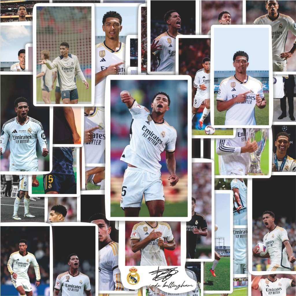 

100PCS Lucu Stiker Sepak Bola RM Bellingham V4 Stiker Aesthetic Stiker Anti Air Stikers Berperekat Waterproof sticker decal buat Motor Helm Buku Journal Koper Casing HP Laptop Botol Minum Hadiah anak