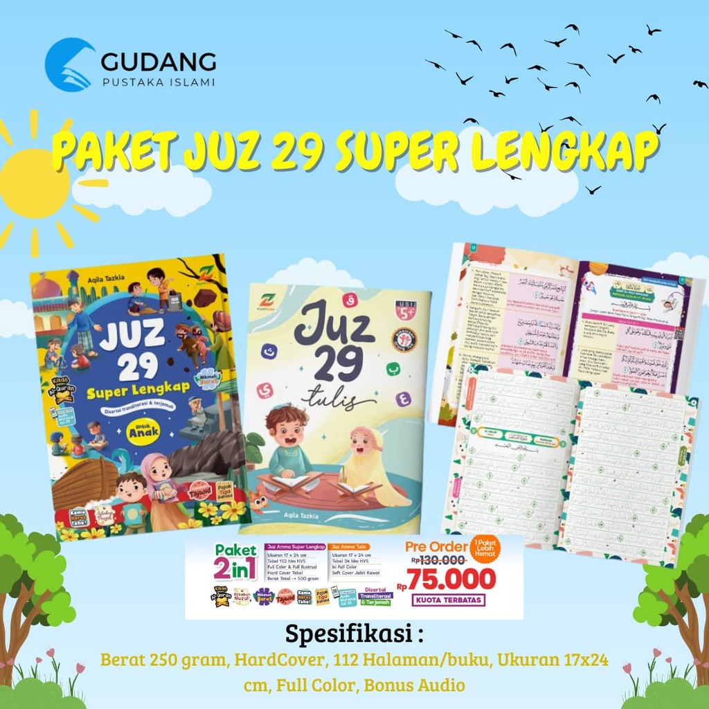 Buku Paket Juz 29 Tulis Juz Amma Anak Super Lengkap Khusus Untuk Hafalan Anak Ziyadbooks 100% ORI