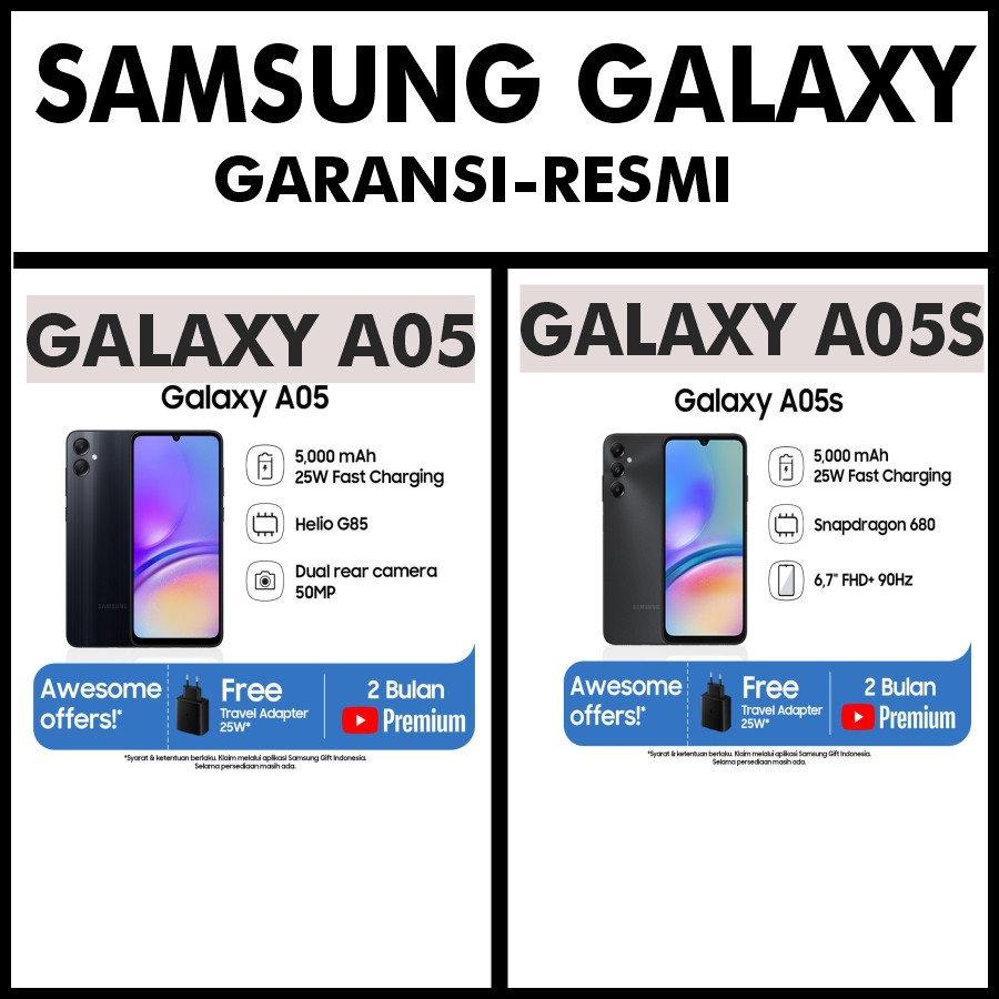 Samsung Galaxy A05 A05S 4/64GB 6/128GB/ SAMSUNG GALAXY A55 5G 12/256GB Fast Charging Garansi Resmi