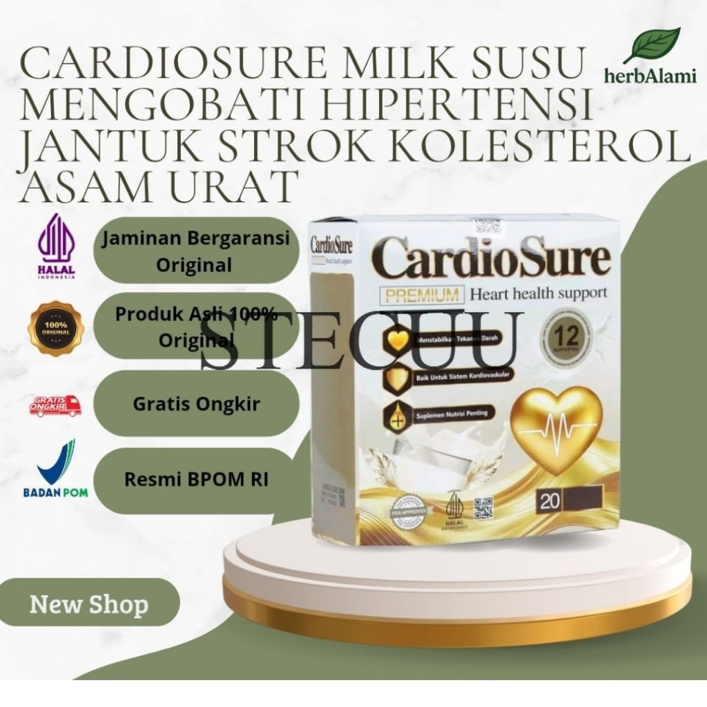 

CARDIOSURE MILK SUSU OBAT HIPERTENSI JANTUNG STRUK KOLESTROL ASAM URAT 100% ORIGINAL