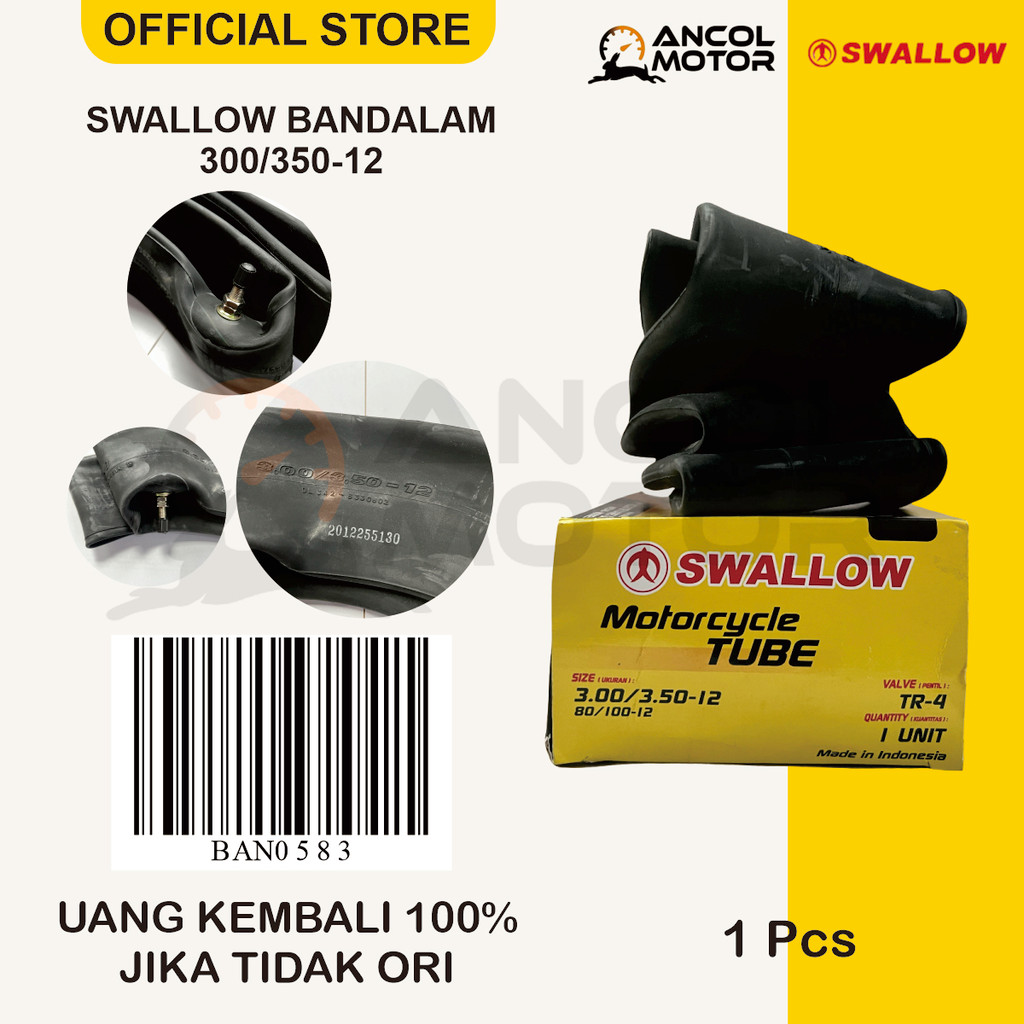 SWALLOW Bandalam 300/350-12 | Ban Roda Tiga Viar Kaisar Tossa | Ban Dalem Motor Trail