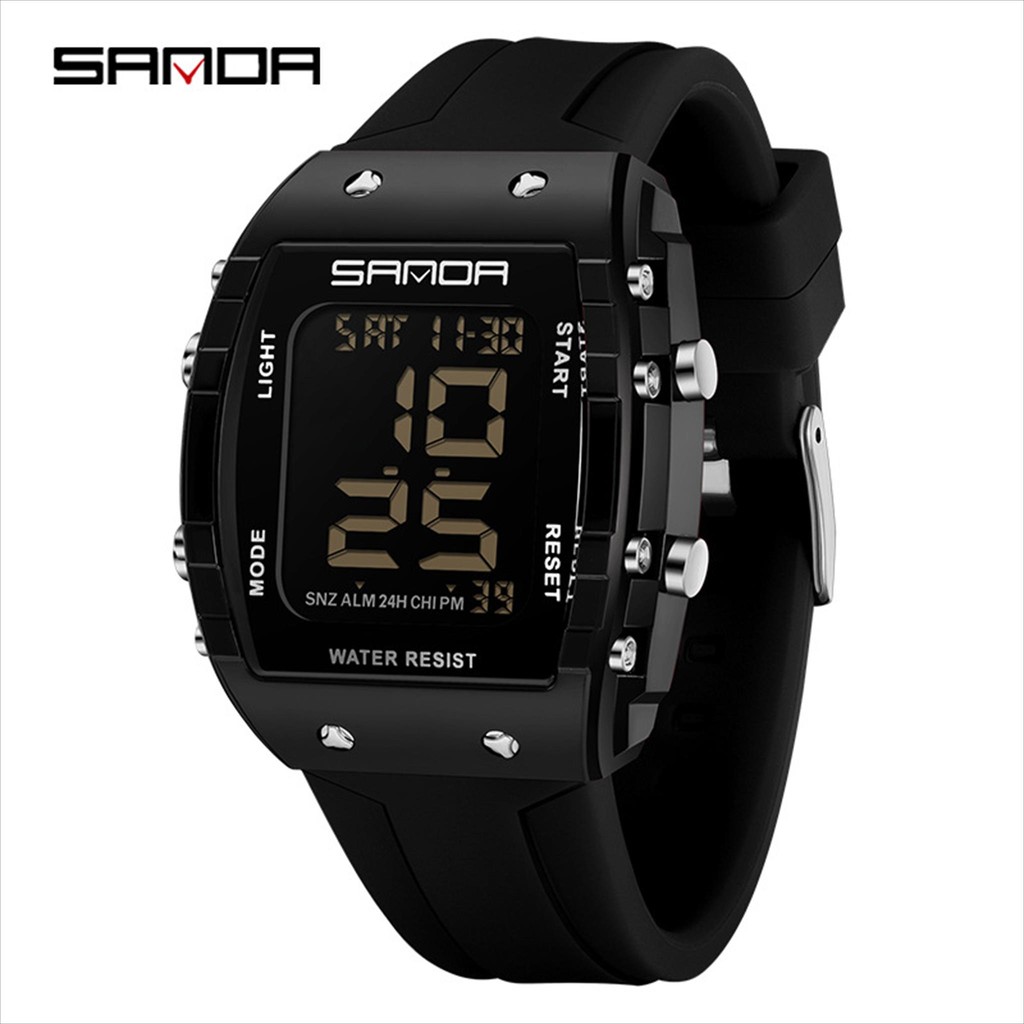 Jam Tangan Pria Sanda 2175 Multifungsi Digital Rubber Strap Original