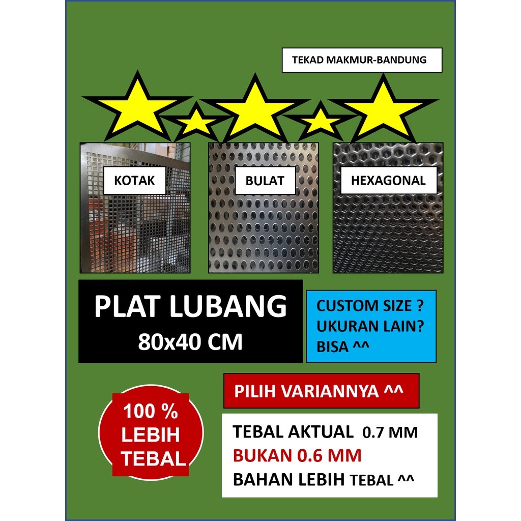 Plat 80x40 - Plat Besi Ram Speaker -  Ram Grill Plat Lubang - Ram Grill Box Sound
