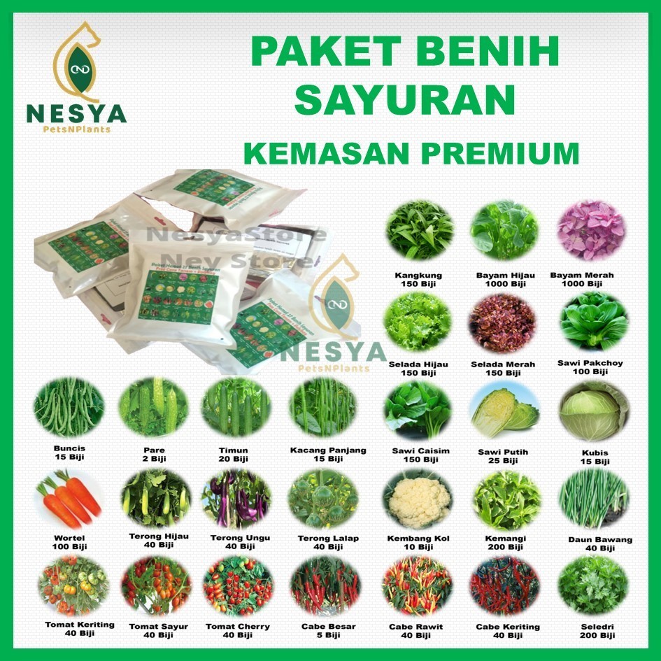 Paket Benih 27 Jenis Sayur Paket Lengkap Benih Sayuran Premium - Benih Sayur