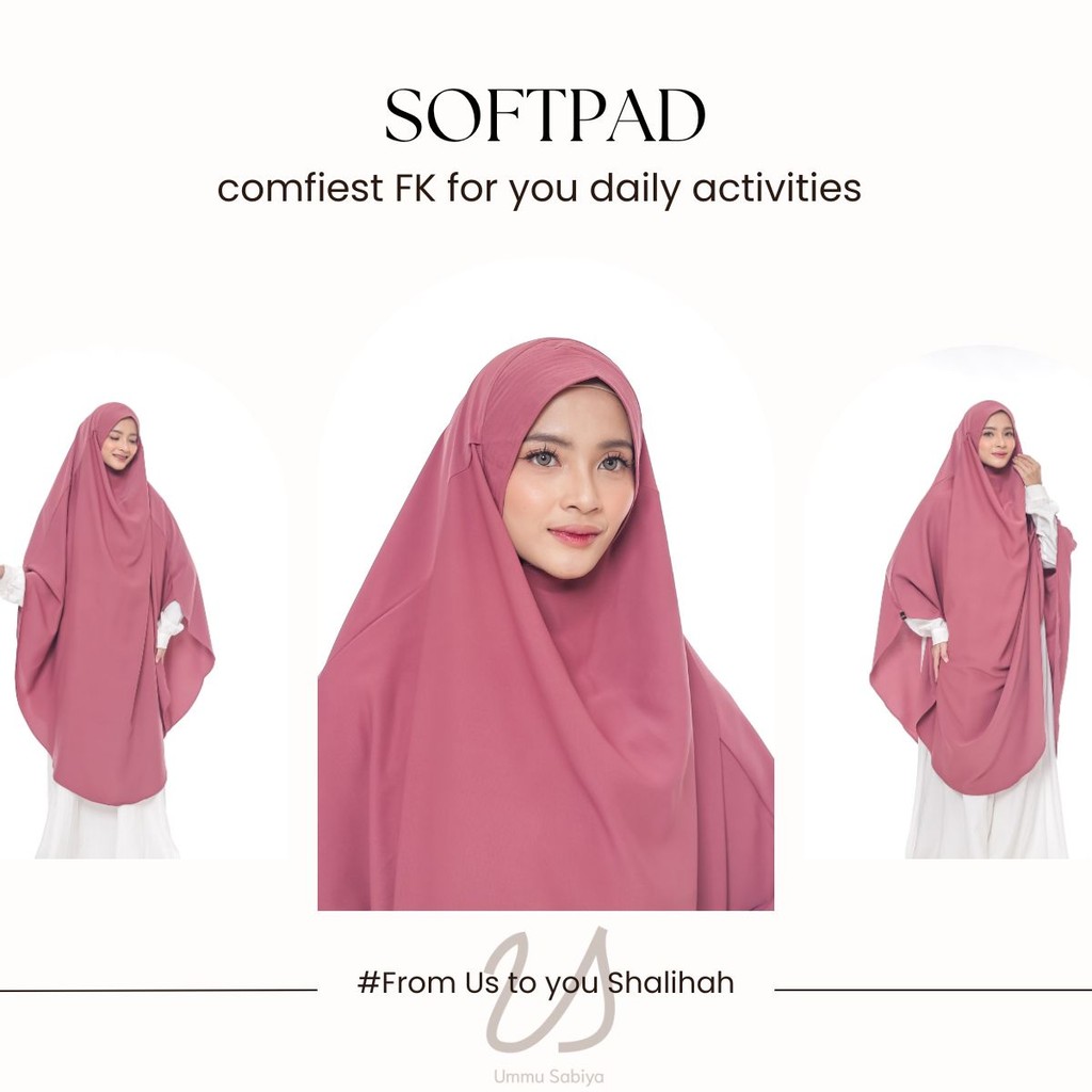 FK Khimar Hanif  SoftPad Antem Bahan Marbella Anti UV Hijab Nyaman Lembut